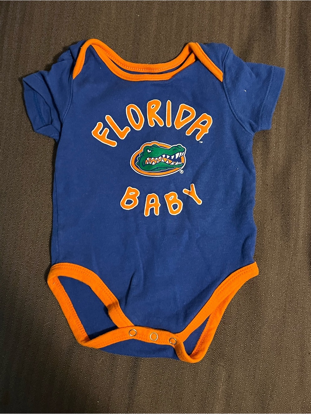 University of Florida gators Blue, And Orange Bodysuit Size 6-9 Months